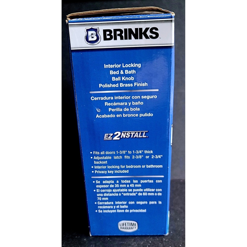 Brinks Interior Locking Ball Door Round Knob Polished Brass Bed Bath 2112-105 - Picture 4 of 7